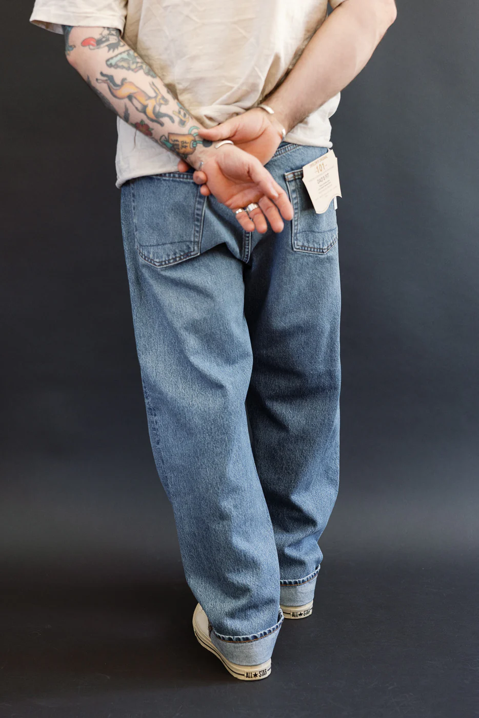 01-1010W-95 - 101 Dad's Fit Denim Jeans - Used Denim Wash - Image 13