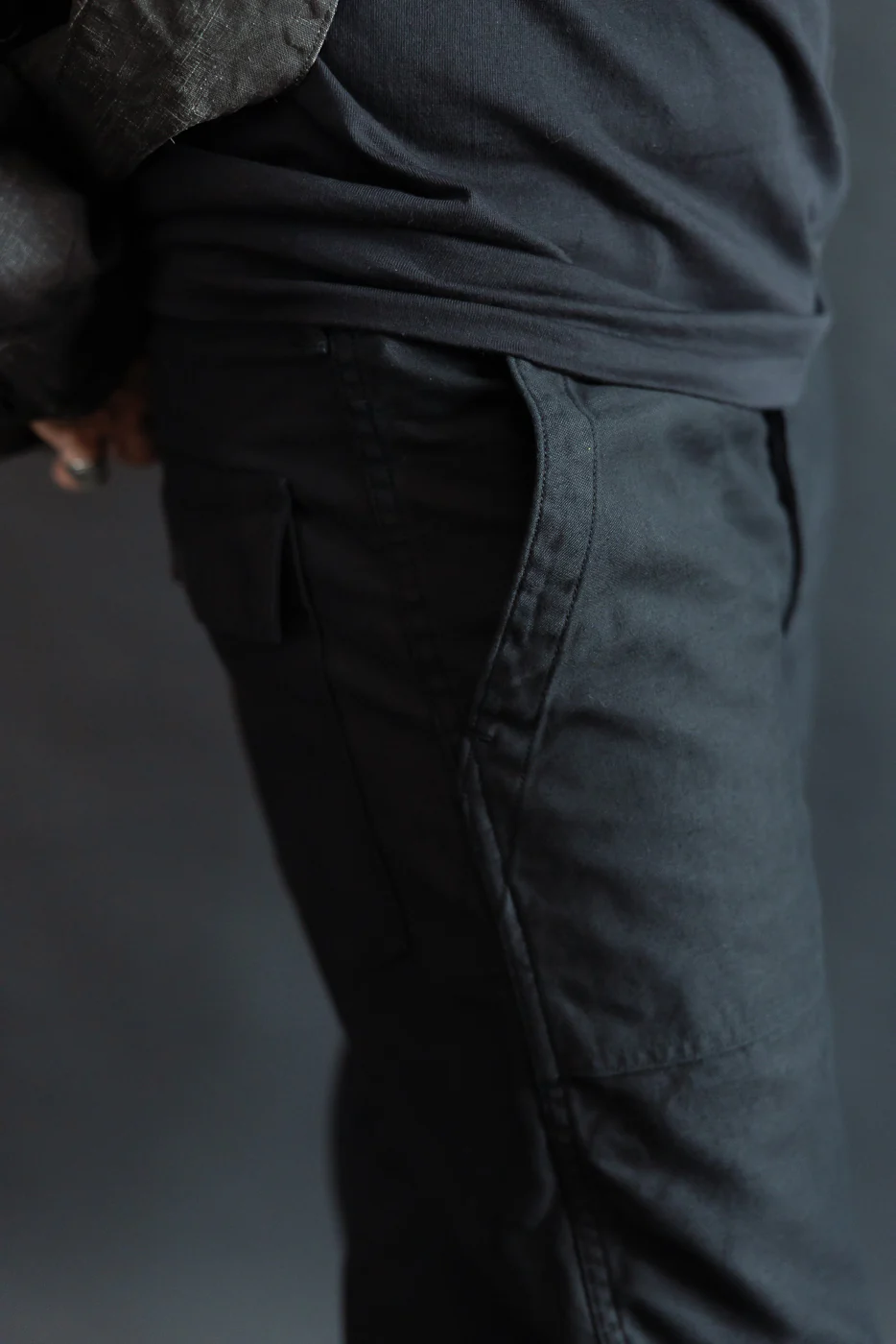 01-5002-J61 - Standard Fit Fatigue Pants Reverse Sateen - Deep Black - Image 16