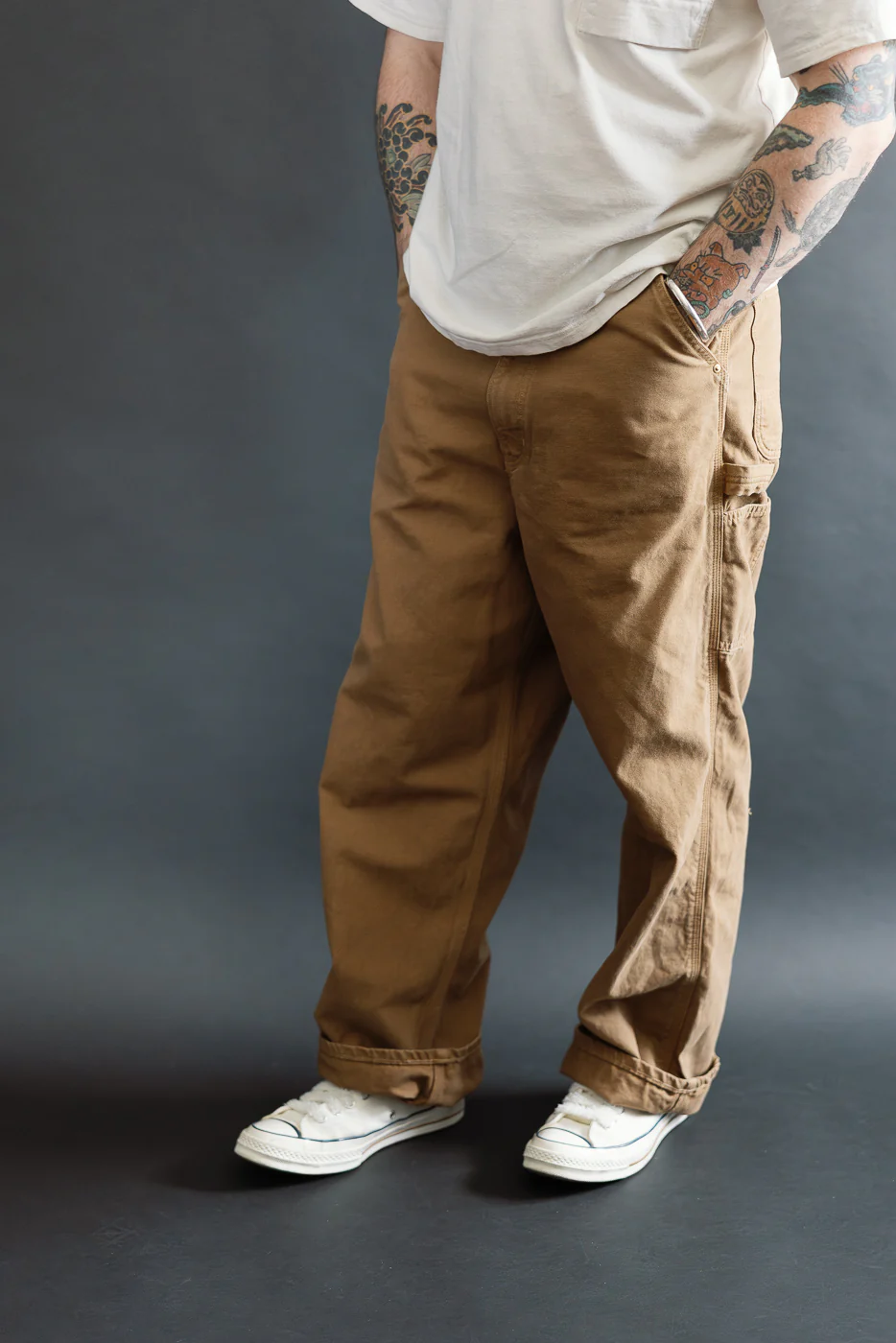 01-5328-53S - Dad's Fit Painter's Pants Canvas - Brown - Image 12