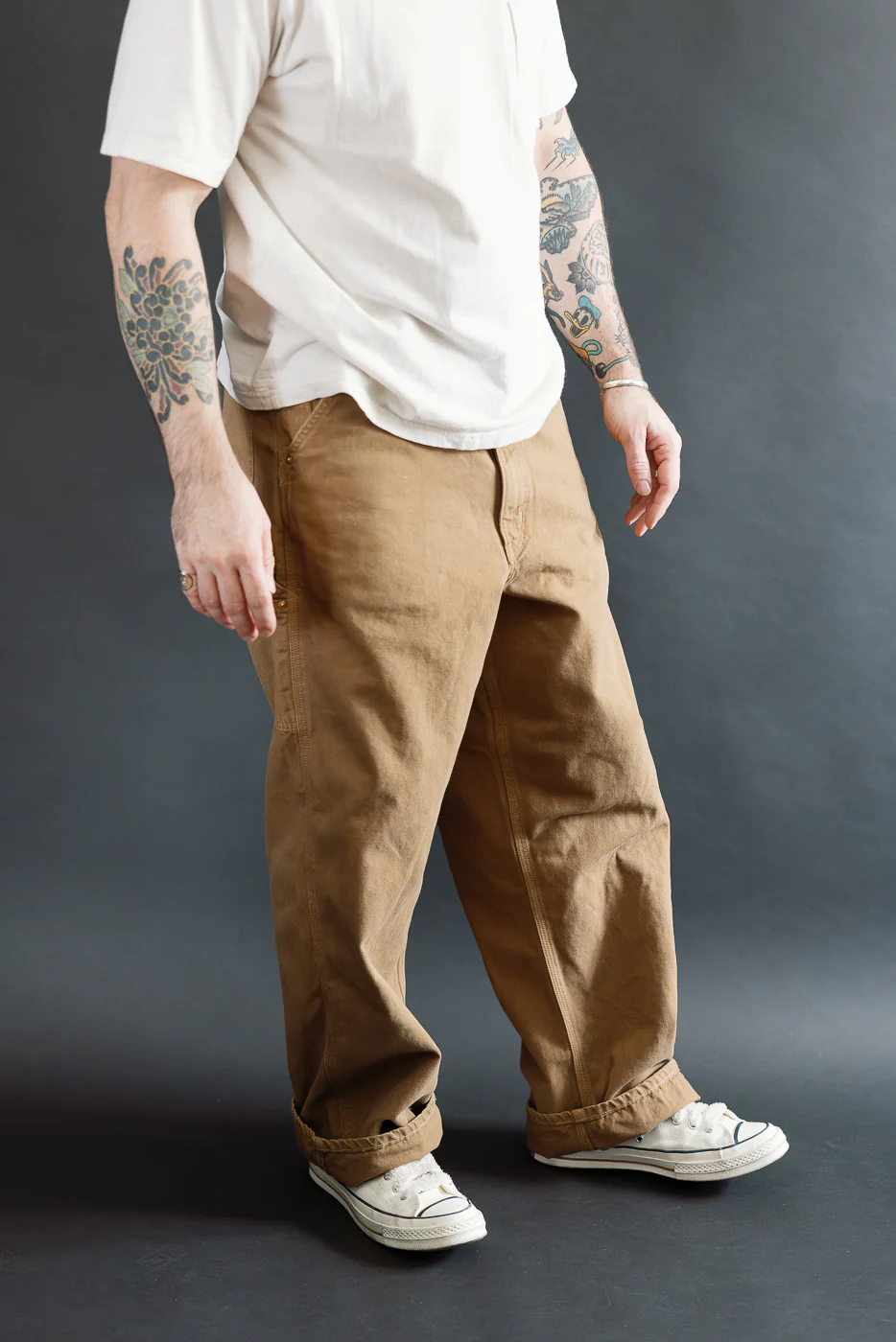 01-5328-53S - Dad's Fit Painter's Pants Canvas - Brown - Image 15
