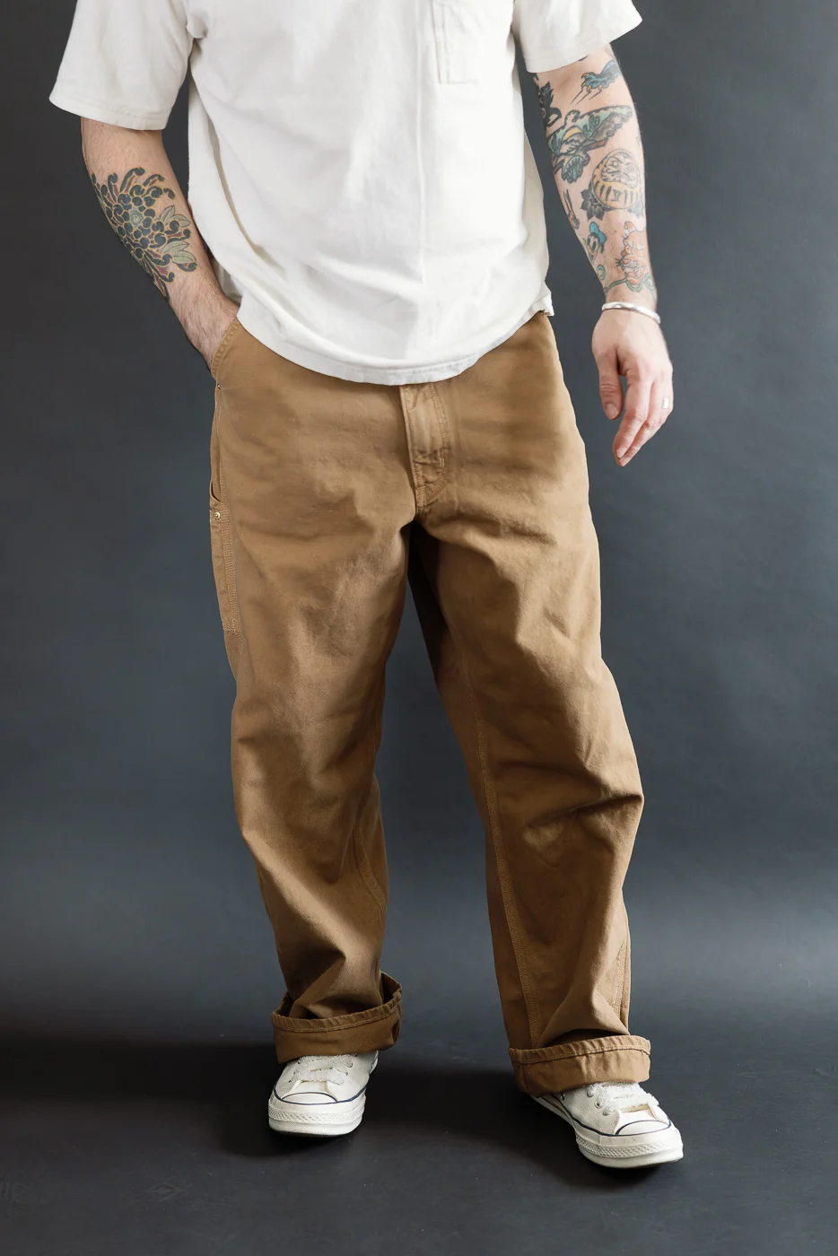 01-5328-53S - Dad's Fit Painter's Pants Canvas - Brown - Image 16