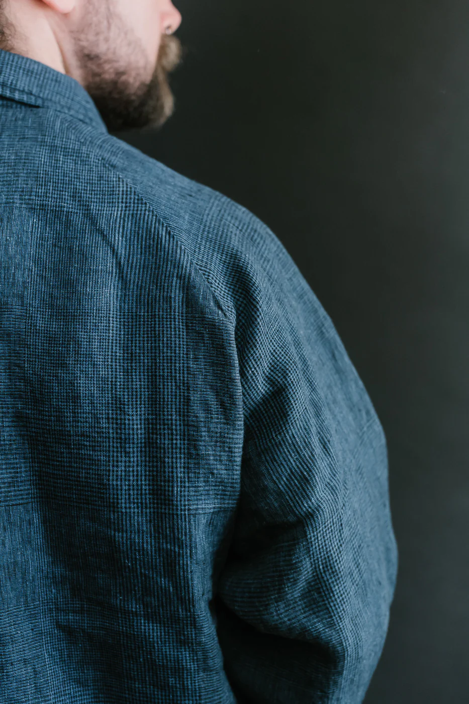 01-6050-101 - Linen Coach Jacket - Indigo Check - Image 22