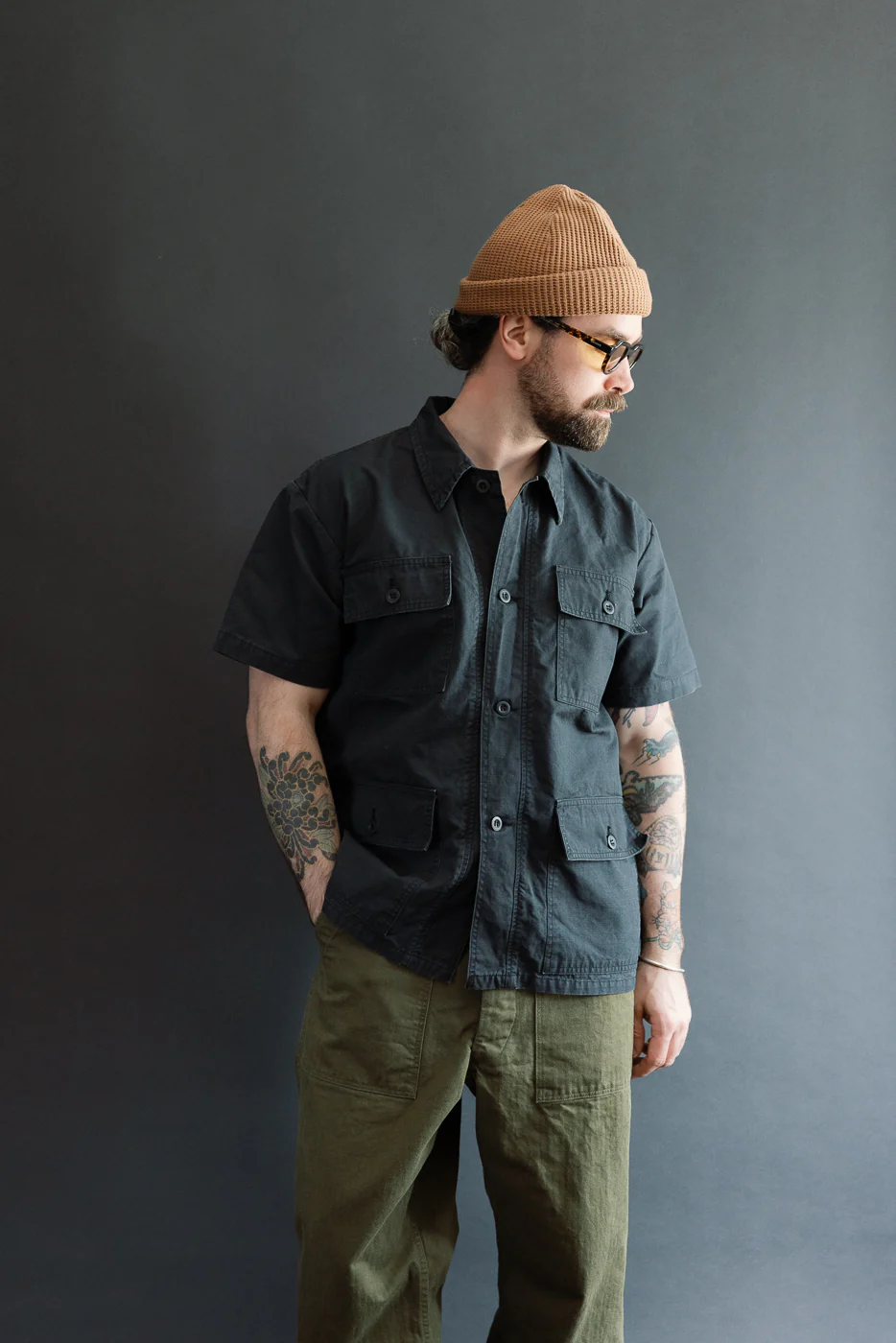 01-8046-02k - Utility Short Sleeve Work Shirt Jacket - Navy - Image 15
