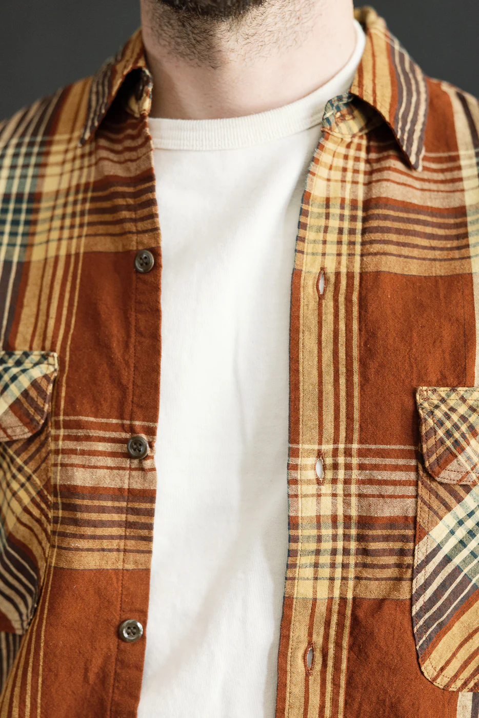01-8064-C53 - Original Check Work Shirt - Brown Check - Image 17