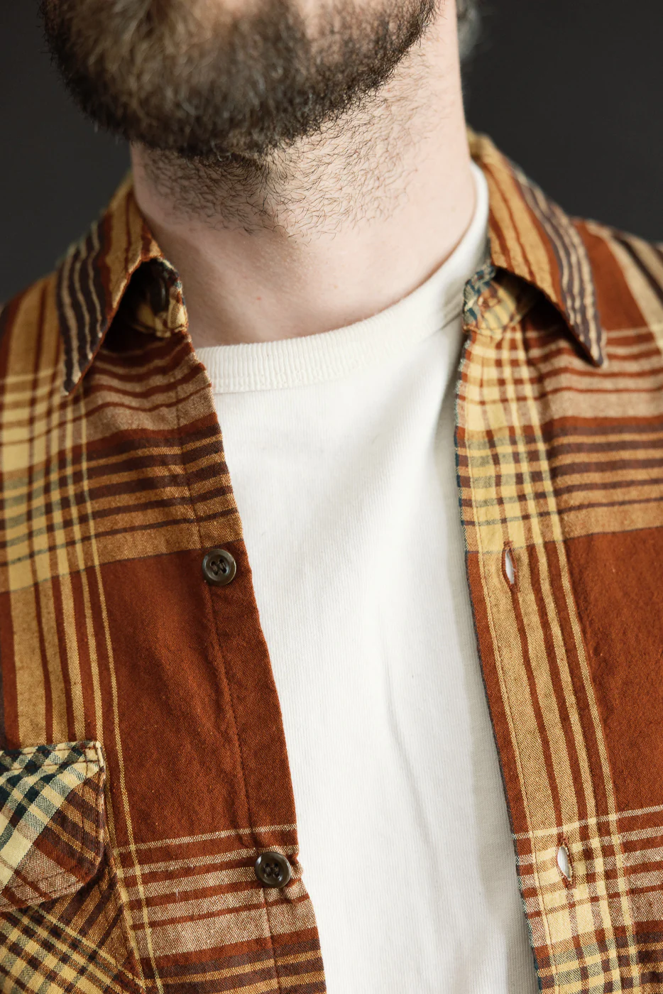 01-8064-C53 - Original Check Work Shirt - Brown Check - Image 23