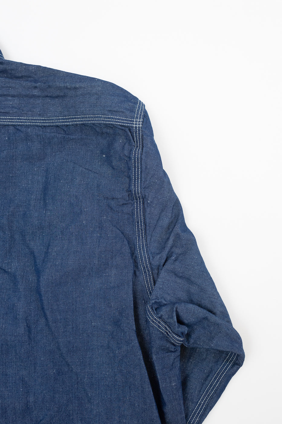 01-8068-81 - Supima 100/2 Linen Dungaree Work Shirt - Indigo - Image 3