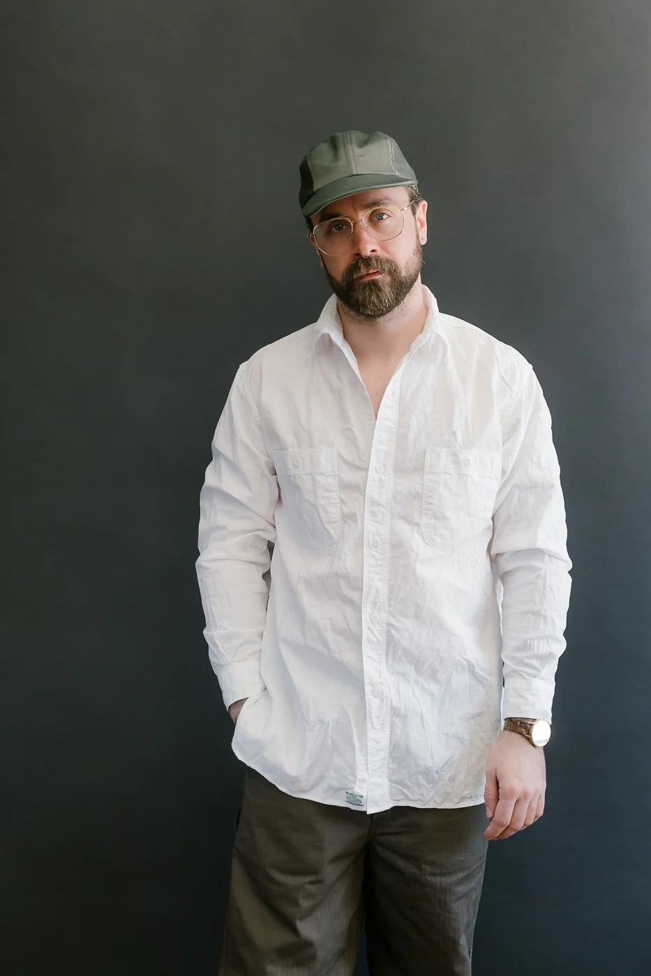 01-8270-69 - Lightweight Chambray Relax Fit Work Shirt - White - Image 11