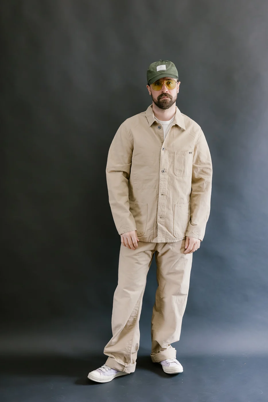 03500-8BE - 8oz "Beige Betacham" Selvedge Chambray Jacket - Coverall - Image 7