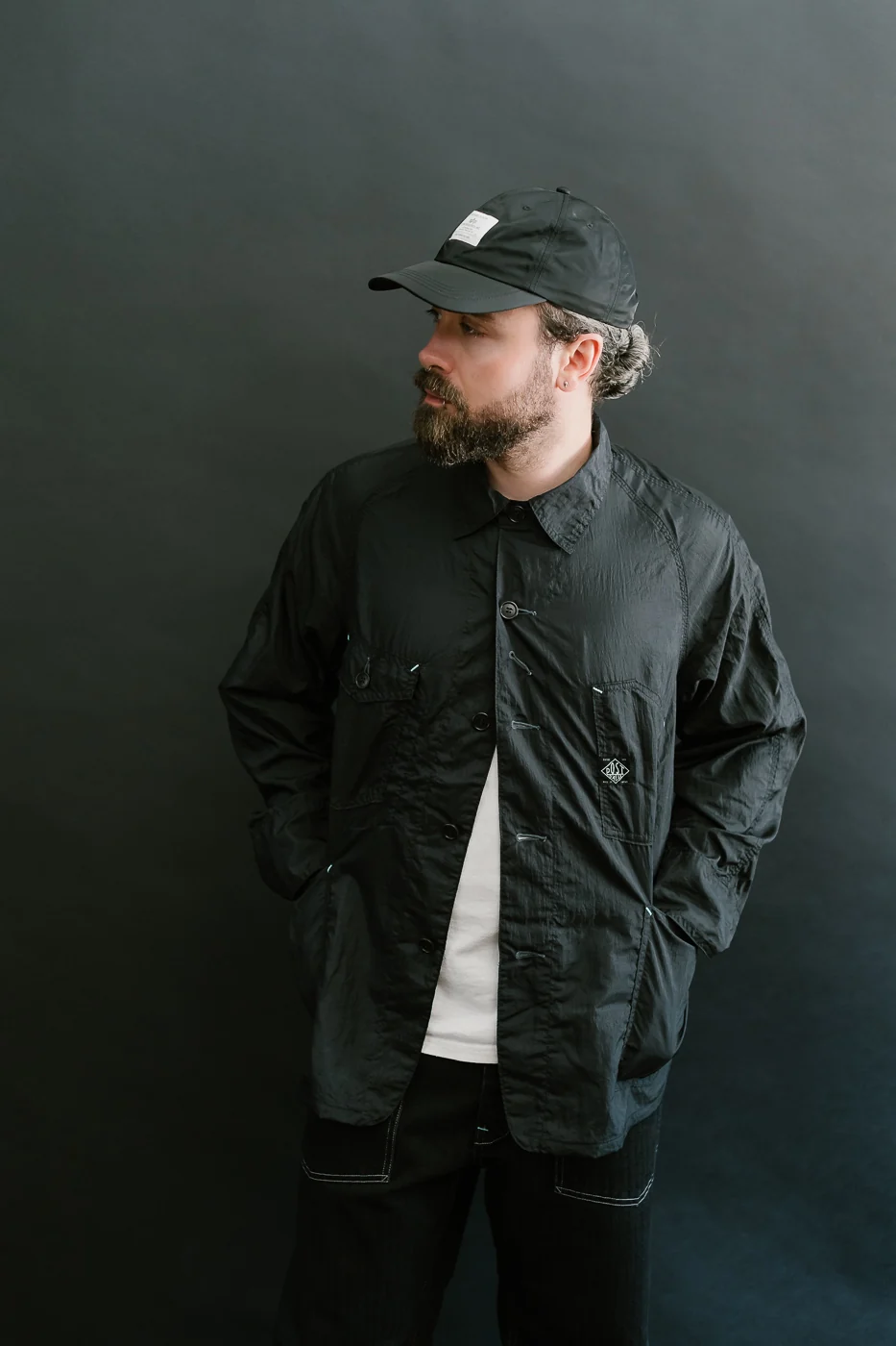 1102-CTB - Engineer's Jacket Crinkle Nylon Taffeta - Black - Image 14