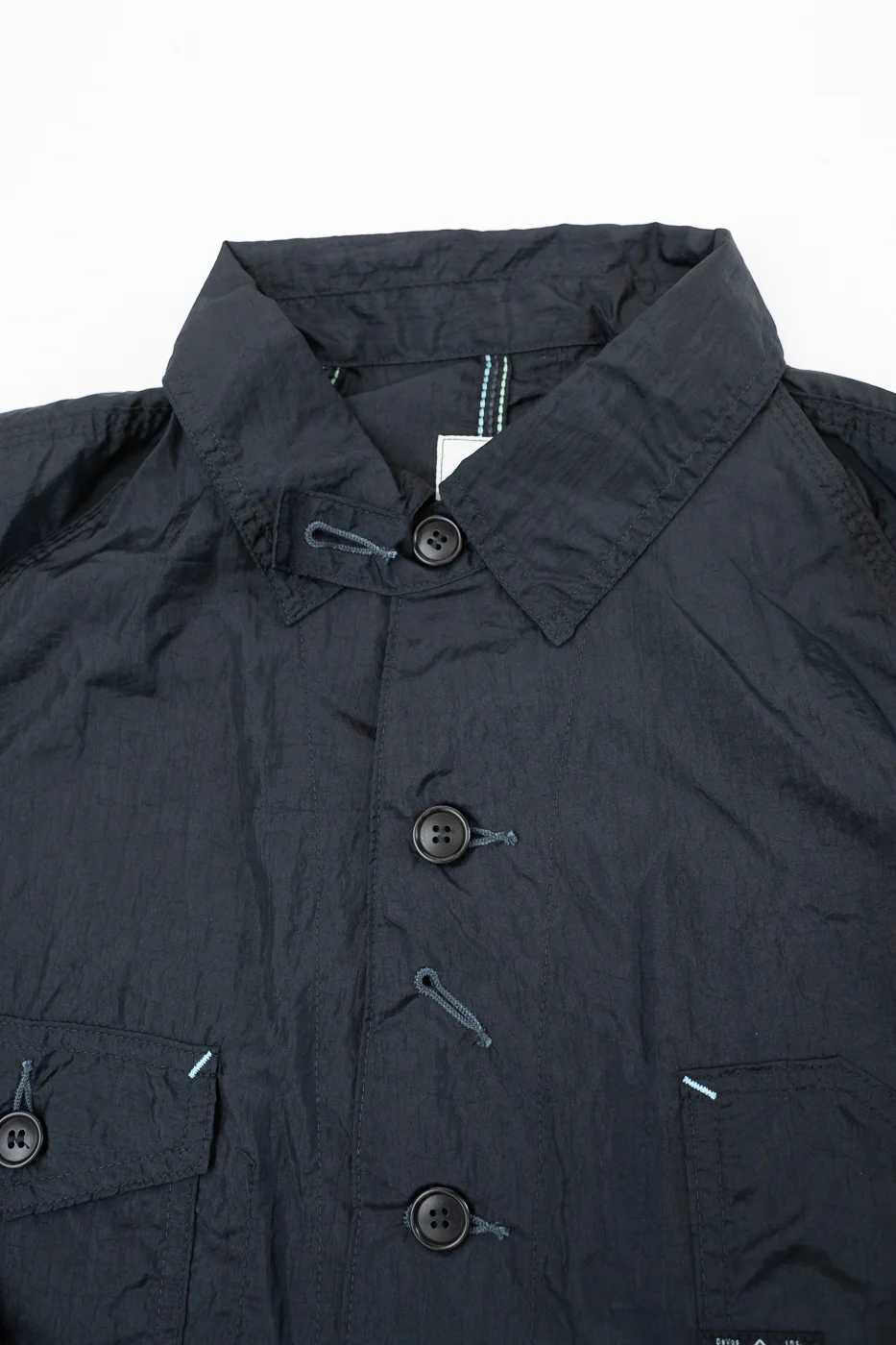 1102-CTB - Engineer's Jacket Crinkle Nylon Taffeta - Black - Image 2