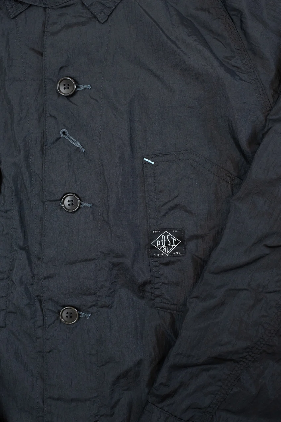 1102-CTB - Engineer's Jacket Crinkle Nylon Taffeta - Black - Image 3