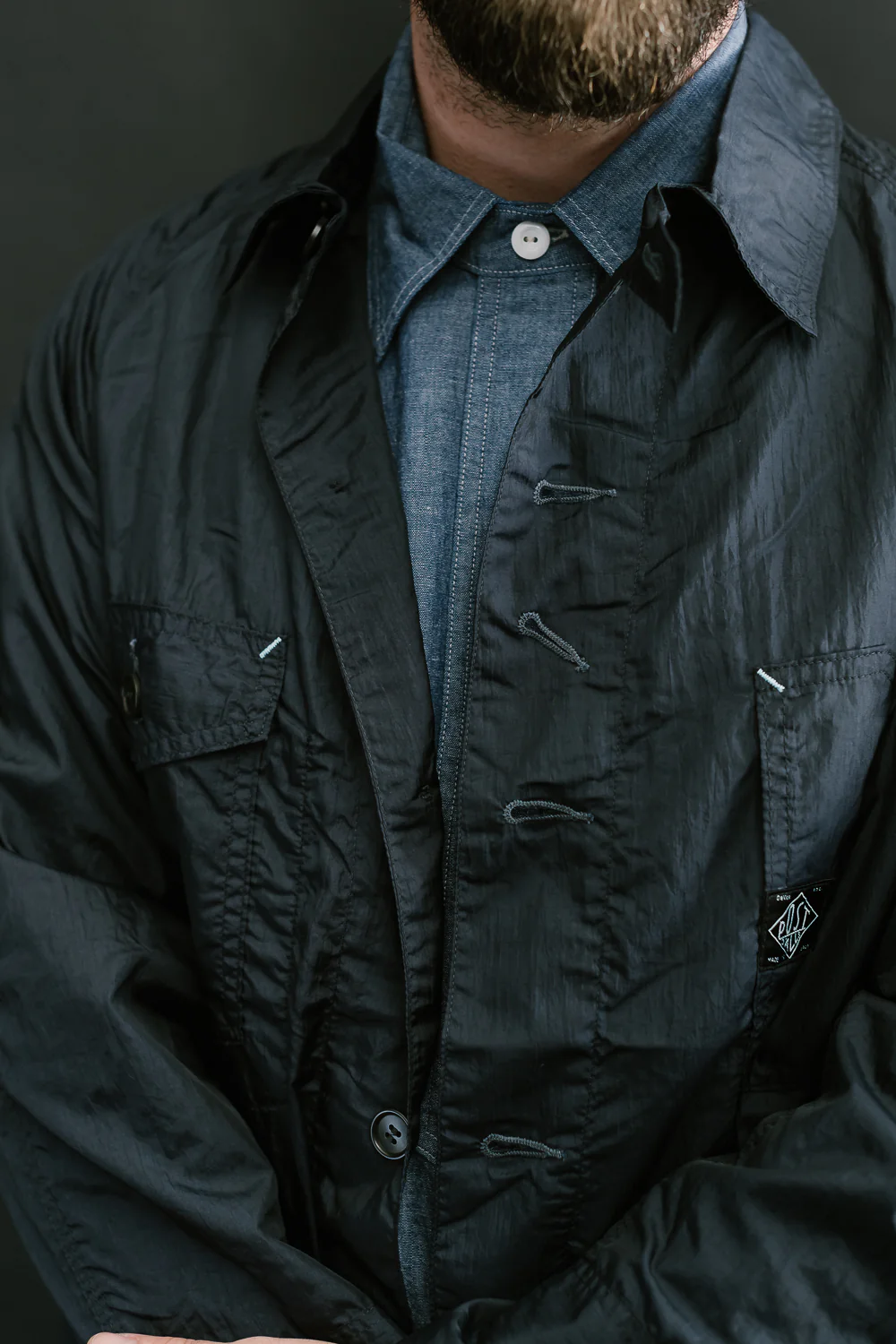 1102-CTN - Engineer's Jacket Crinkle Nylon Taffeta - Navy - Image 18