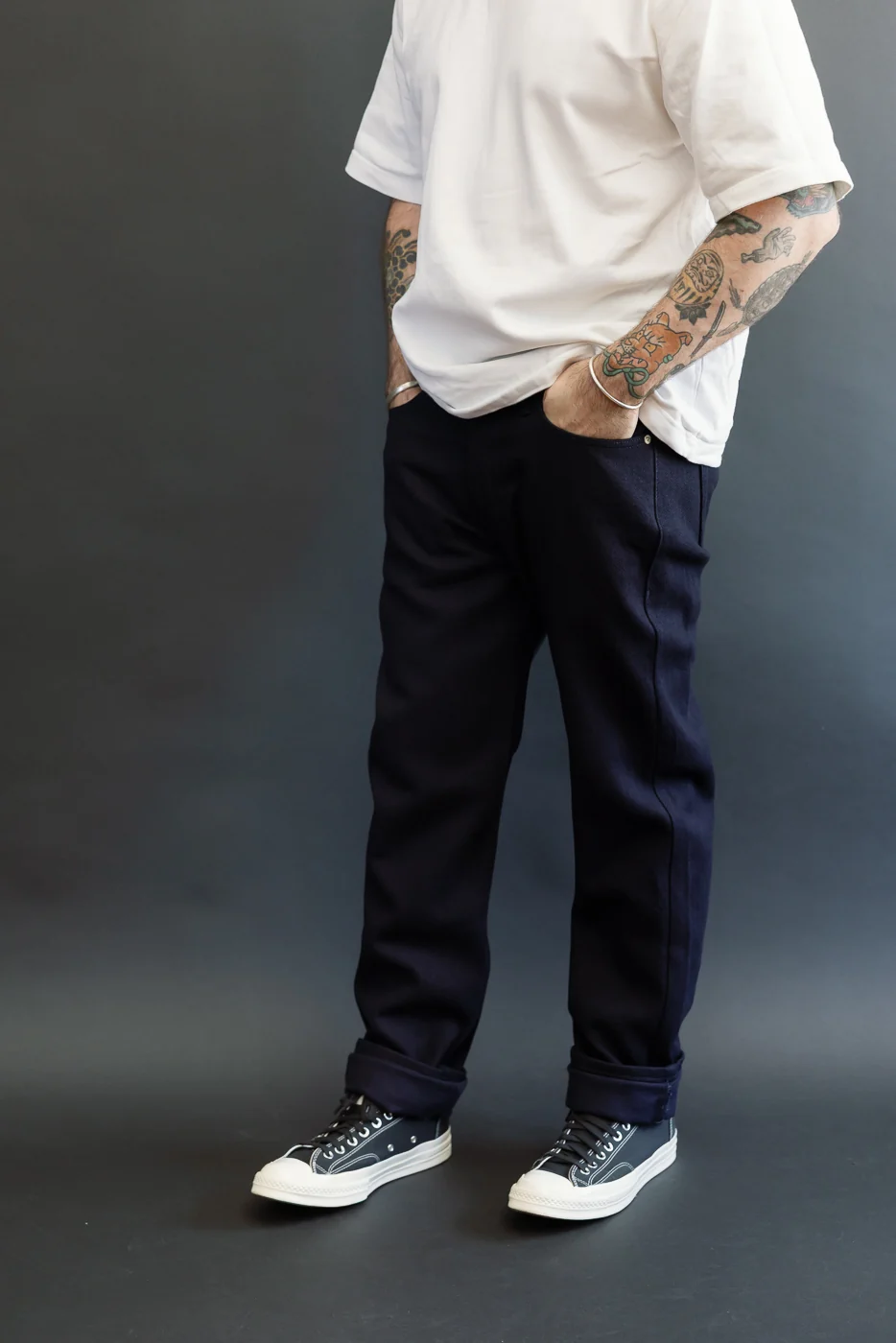 12.2oz - Maekake Dobby Indigo Jeans - Weird Guy - Image 11