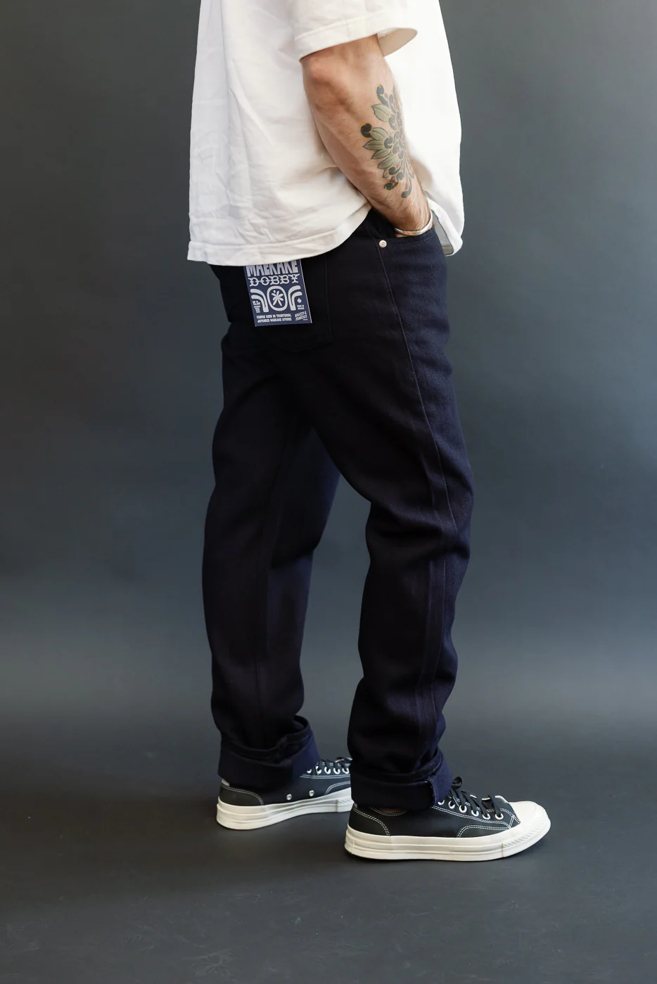 12.2oz - Maekake Dobby Indigo Jeans - Weird Guy - Image 15