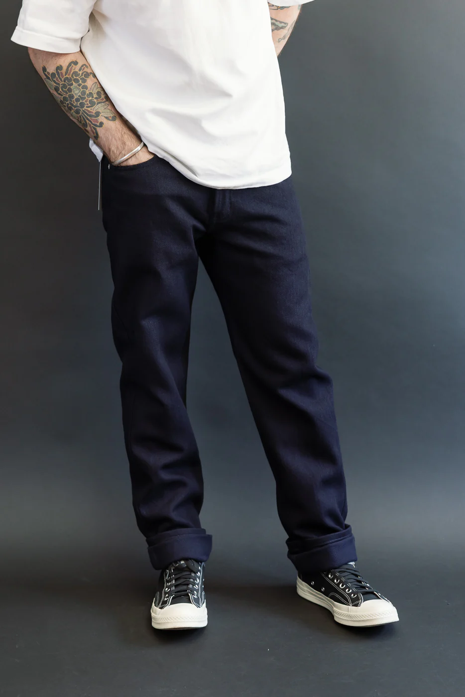 12.2oz - Maekake Dobby Indigo Jeans - Weird Guy - Image 17