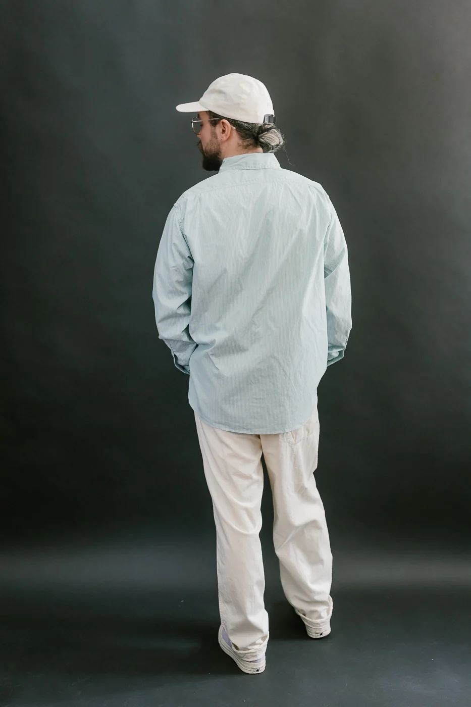1201C-SSG - No. 1 Shirt Stripe Shirting MV - Green - Image 9