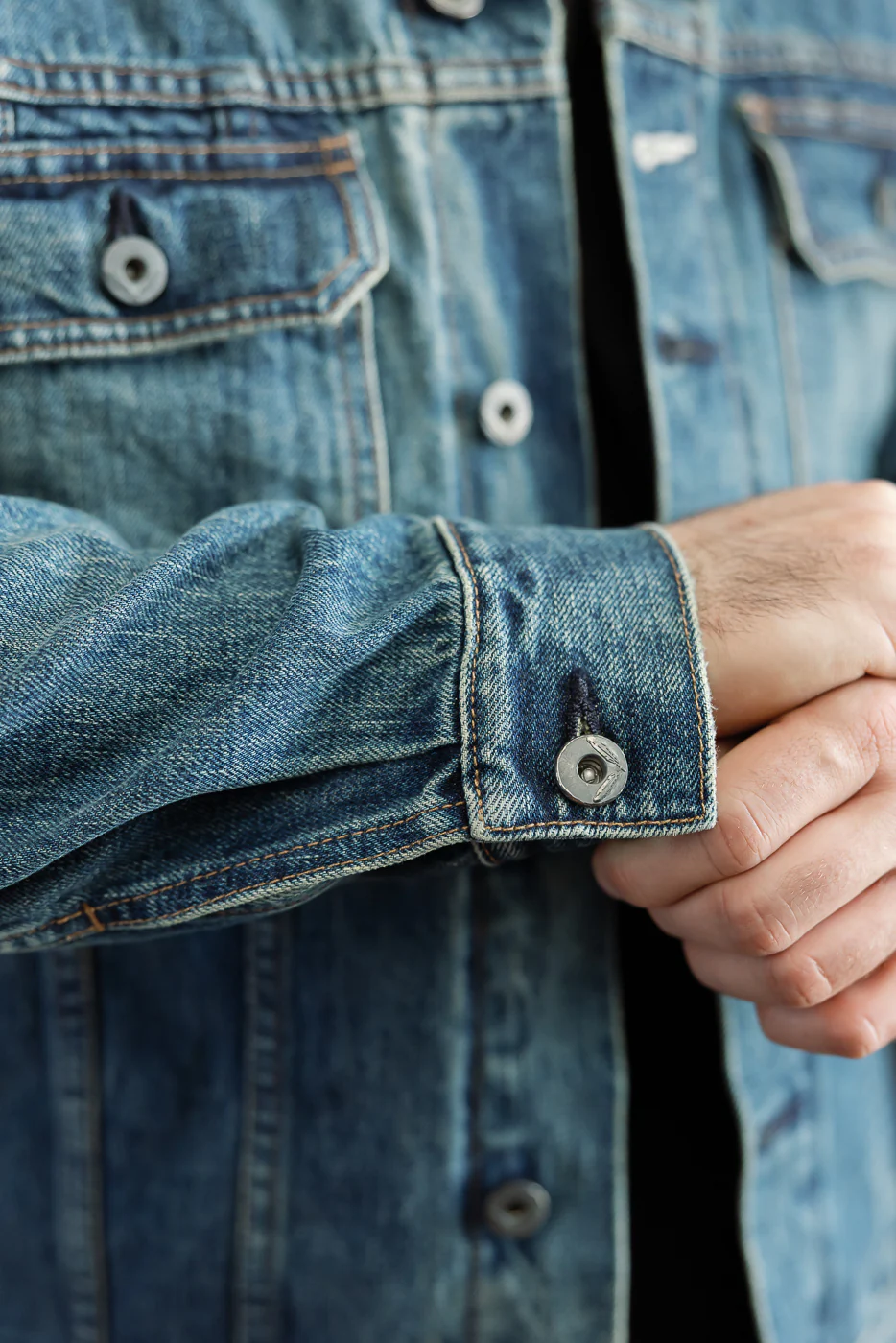 13.5oz - Selvedge Denim Cruiser Jacket - Vintage Wash Indigo - Image 23