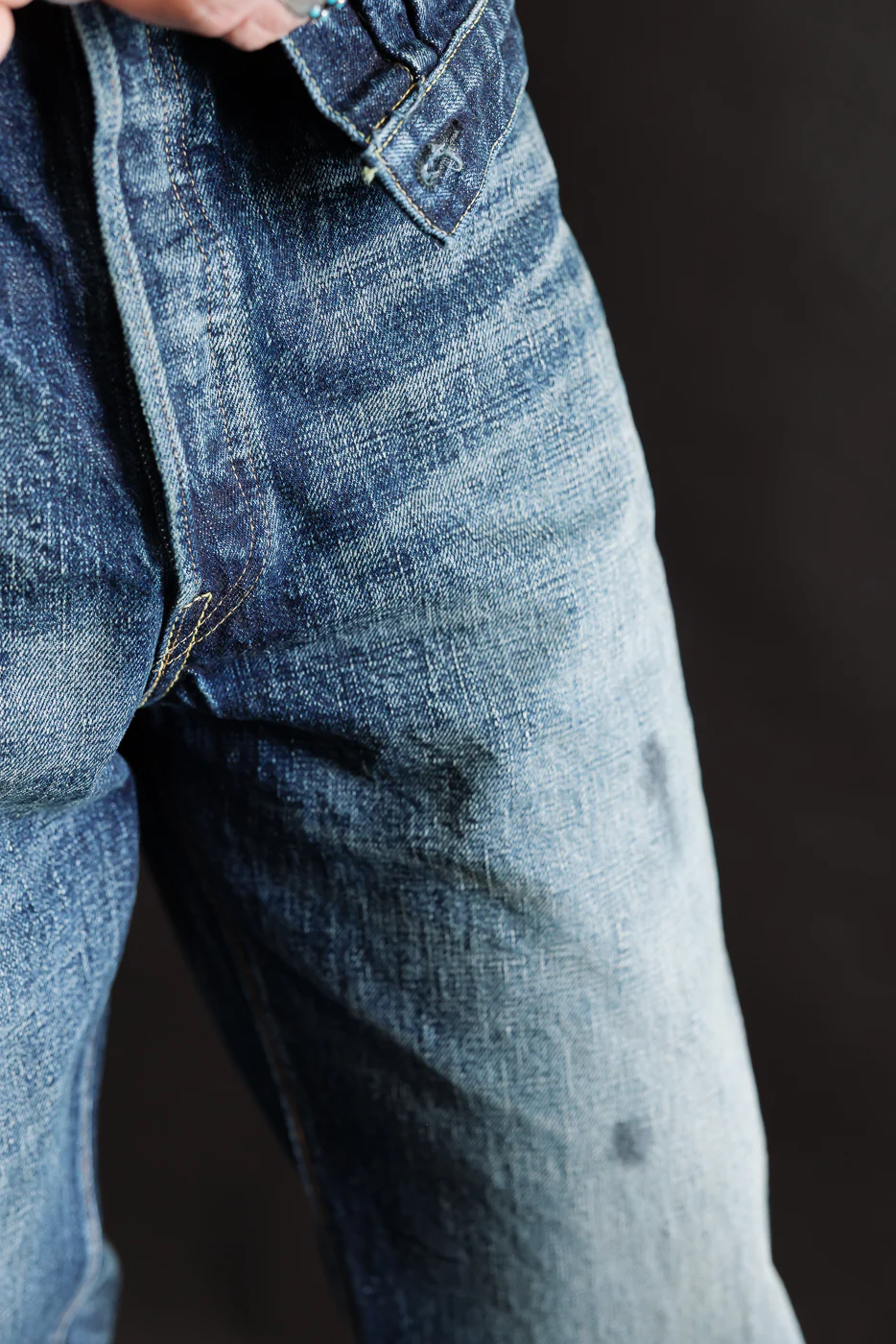 1345-0105 - "Fear of The Dark" Wide Denim - Hard Washed Indigo - Image 19