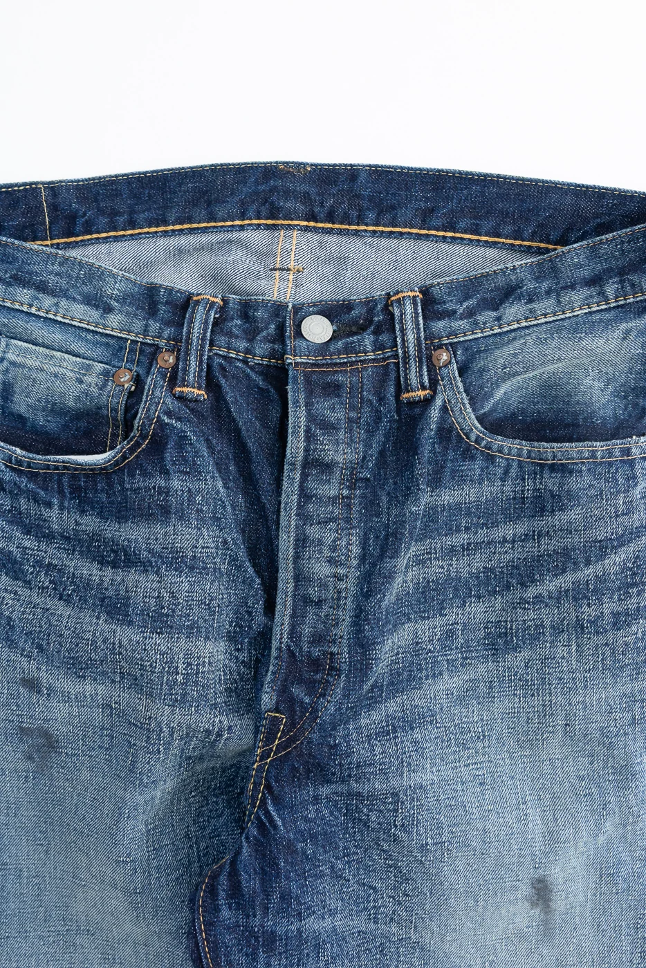 1345-0105 - "Fear of The Dark" Wide Denim - Hard Washed Indigo - Image 3