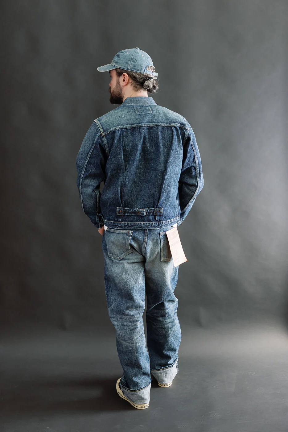 1345-0105 - "Fear of The Dark" Wide Denim - Hard Washed Indigo - Image 9