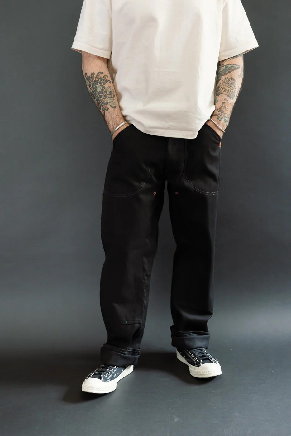 14oz - Wendell Gunpowder Selvedge Double Knee - Soot Black - Image 16