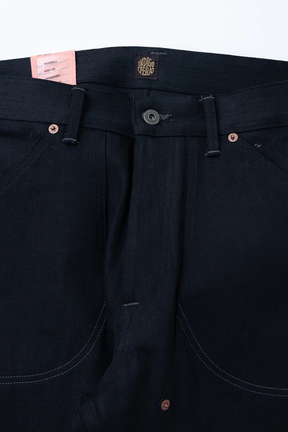 14oz - Wendell Gunpowder Selvedge Double Knee - Soot Black - Image 3