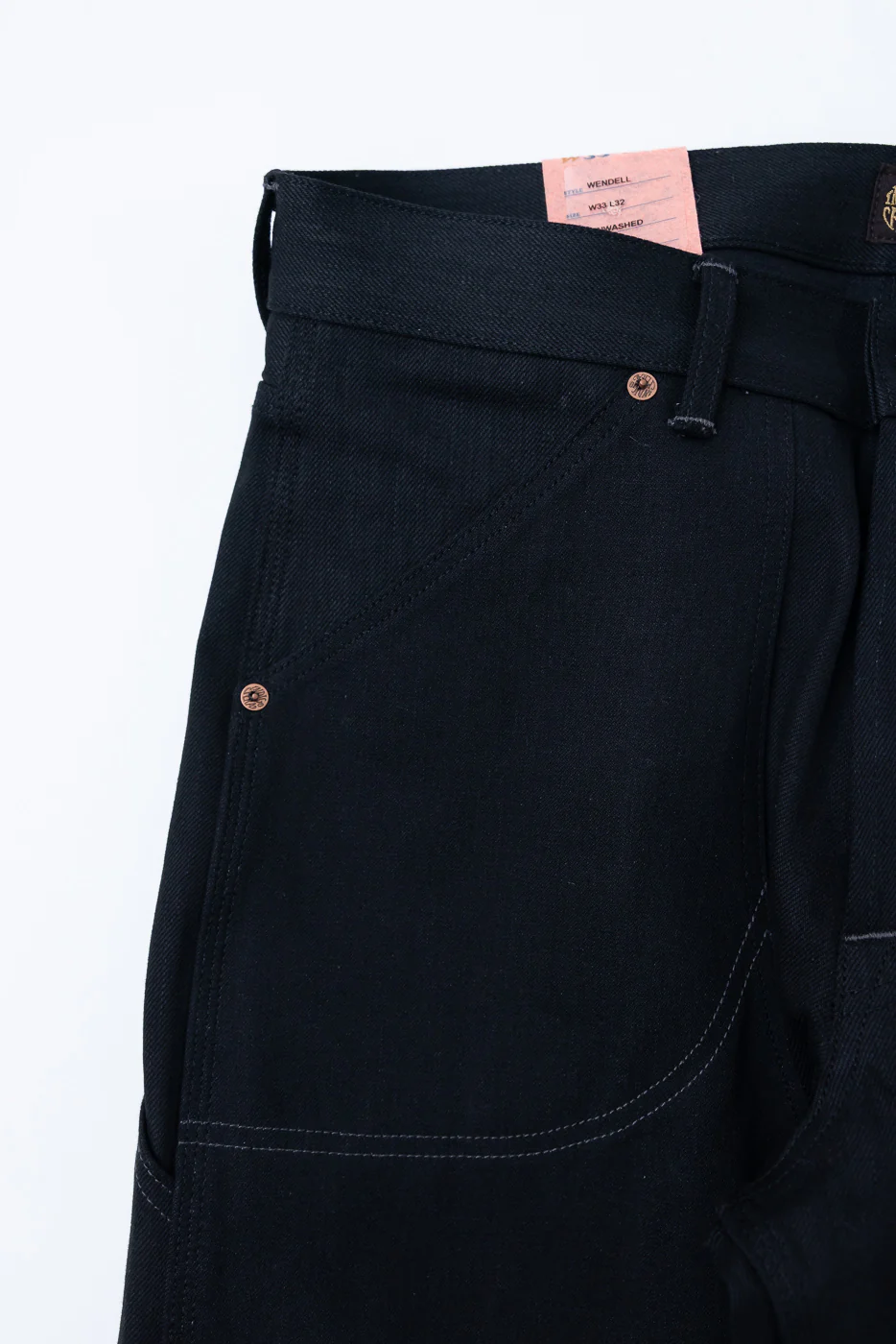 14oz - Wendell Gunpowder Selvedge Double Knee - Soot Black - Image 4