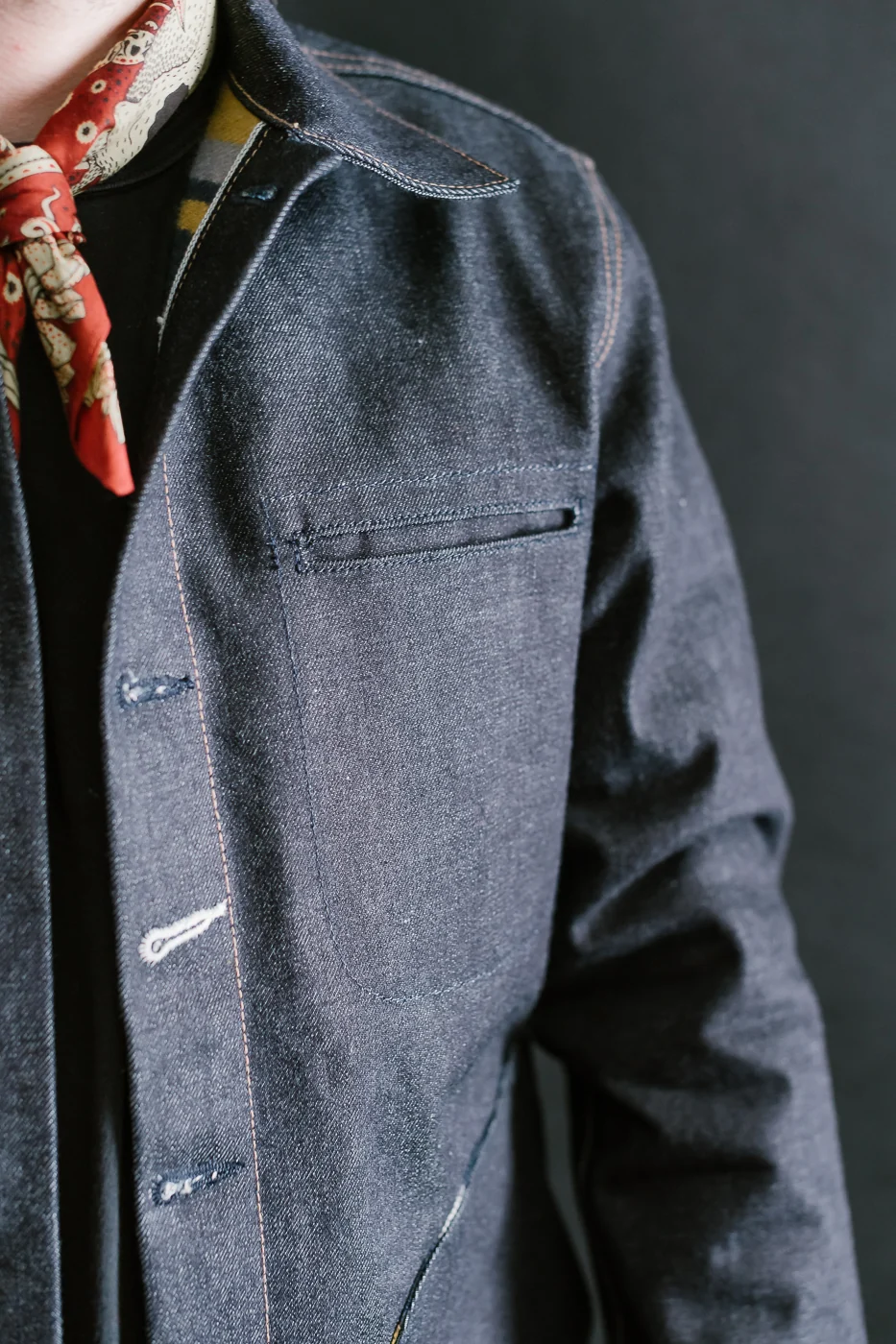 15oz Lined Selvedge Denim Supply Jacket - Indigo - Image 19