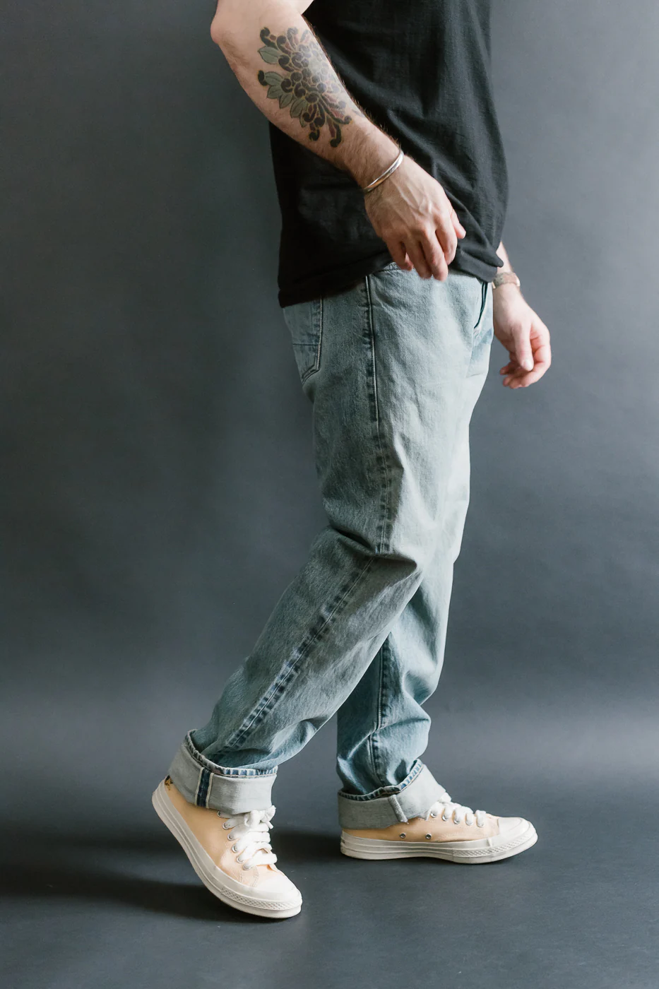 15oz - River Washed Proprietary Selvedge Stanton Pant - Light Indigo - Image 11