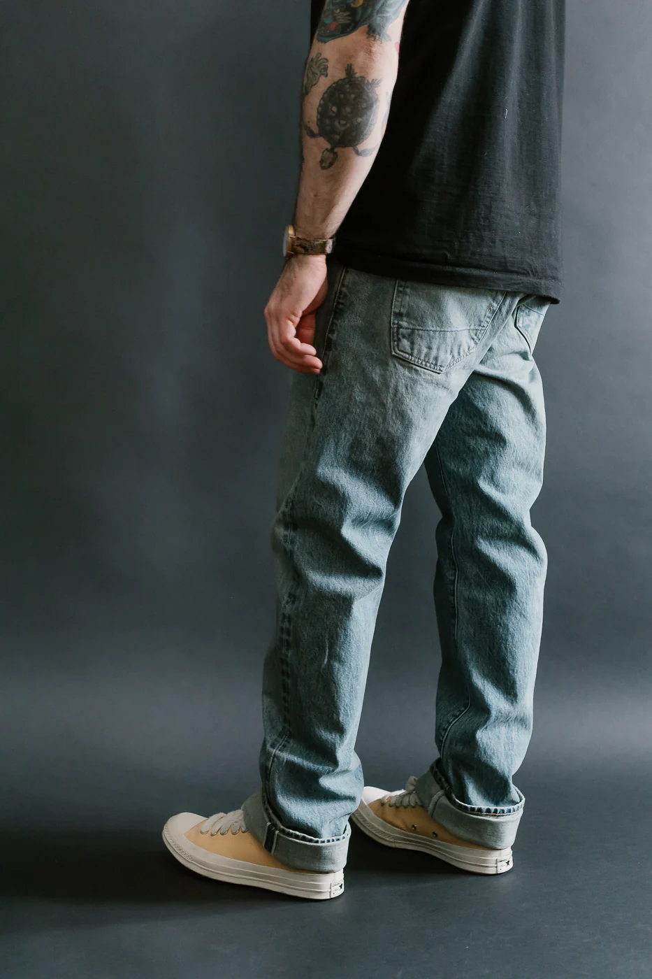 15oz - River Washed Proprietary Selvedge Stanton Pant - Light Indigo - Image 13