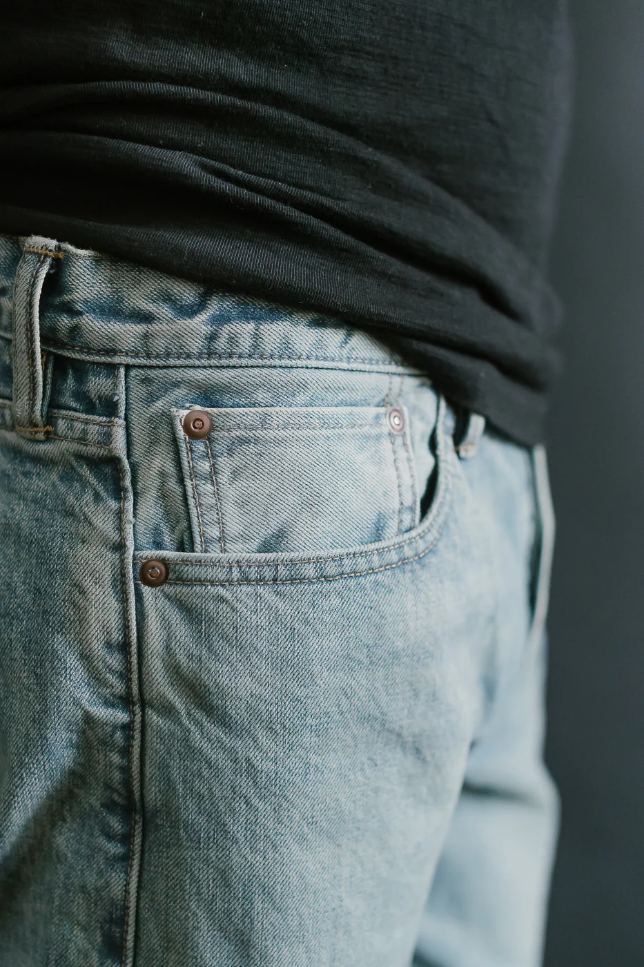 15oz - River Washed Proprietary Selvedge Stanton Pant - Light Indigo - Image 18