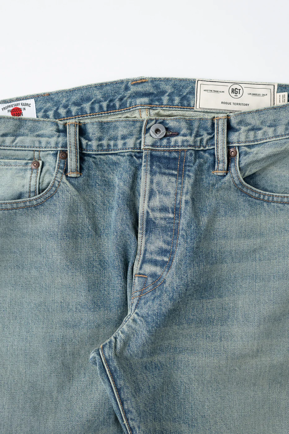 15oz - River Washed Proprietary Selvedge Stanton Pant - Light Indigo - Image 3