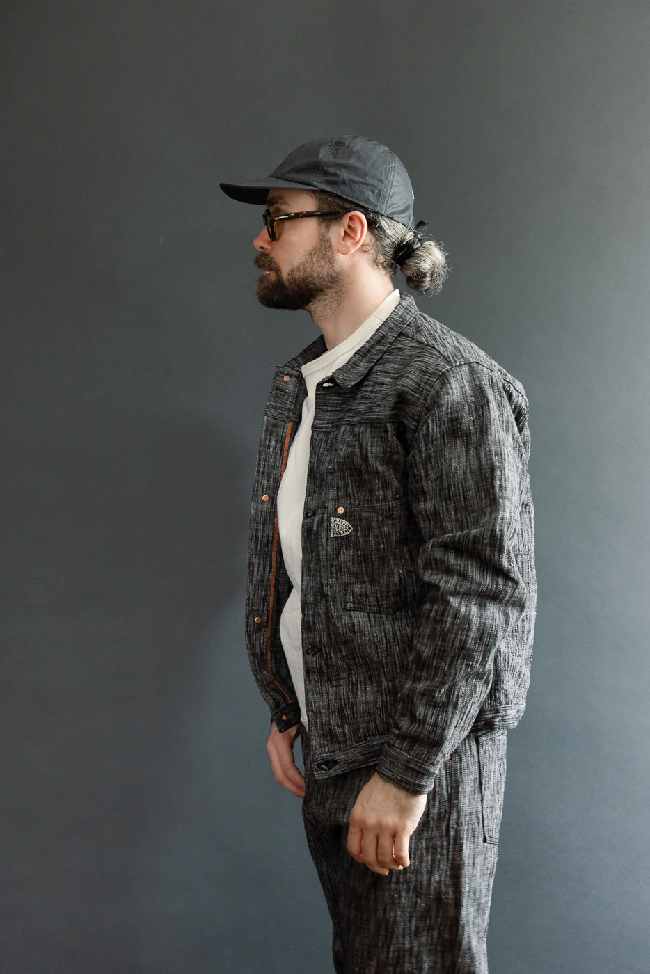 15oz Skein Dyed WWII Slubby Black x Gray Selvedge - Type I Denim Jacket - Image 15