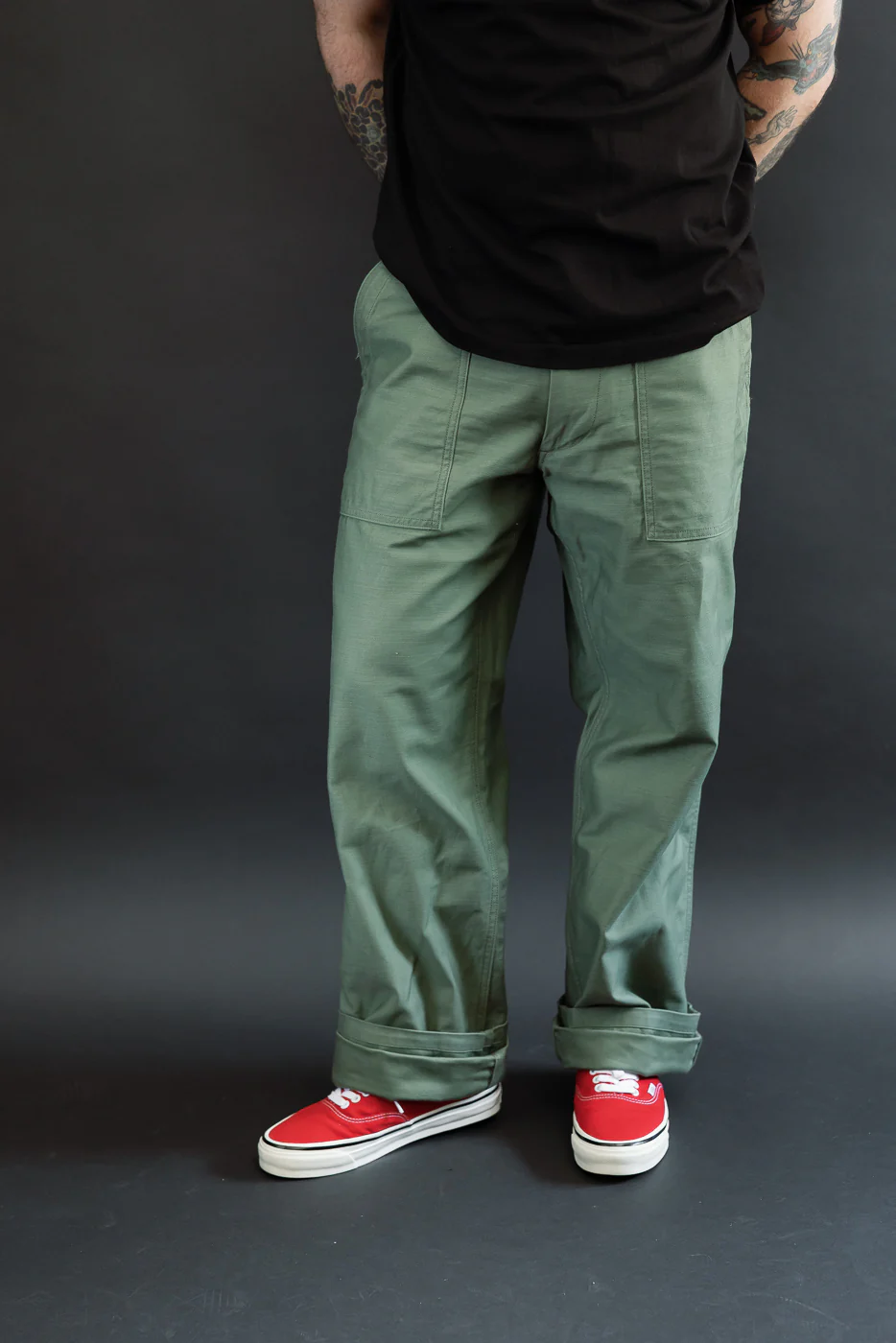 1898 - Baker Pants Reverse Sateen - Army Green - Image 15