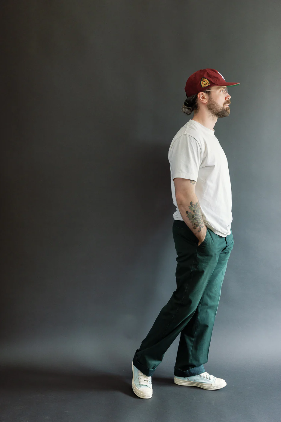 1923 - Veil Chino Trousers - Indigo x Green - Image 7