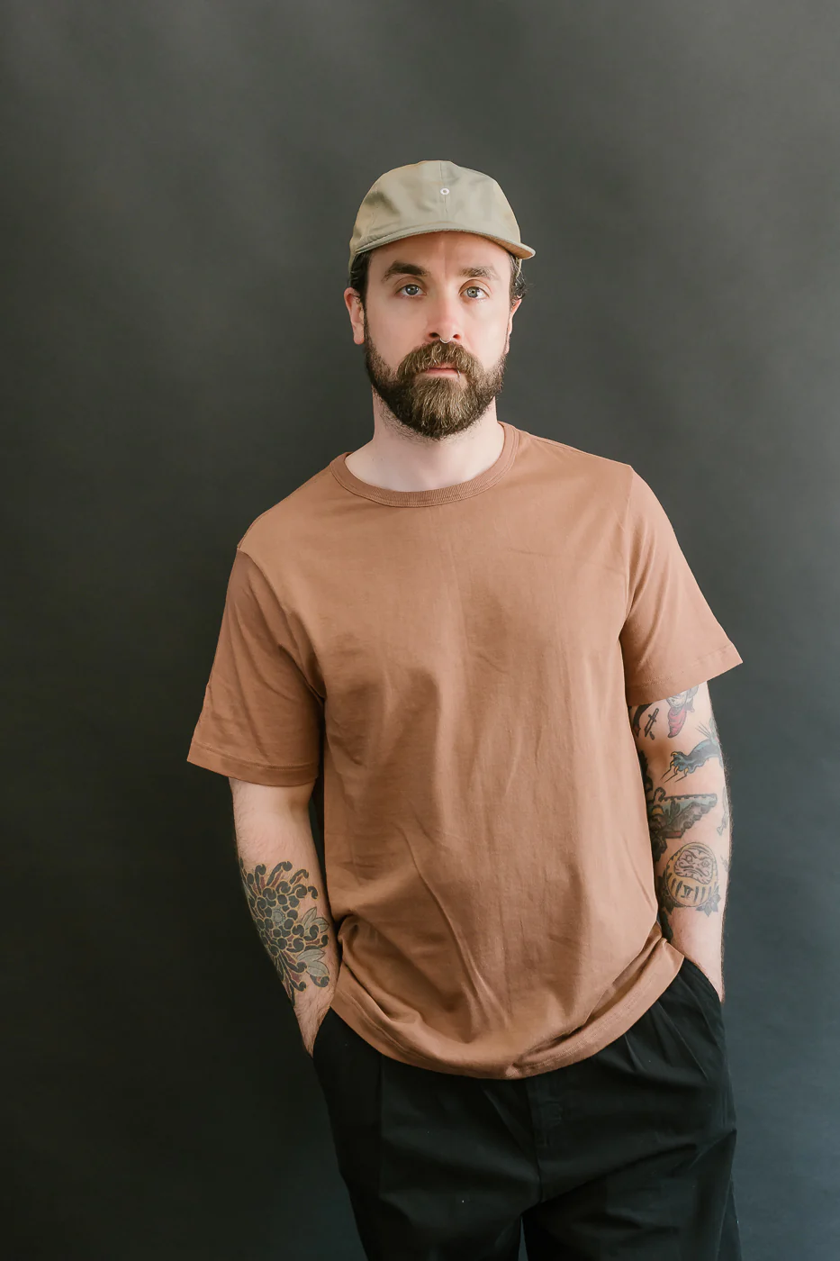 1950s.12 - 4.6oz Loopwheeled T-Shirt Classic Fit - Nut - Image 14