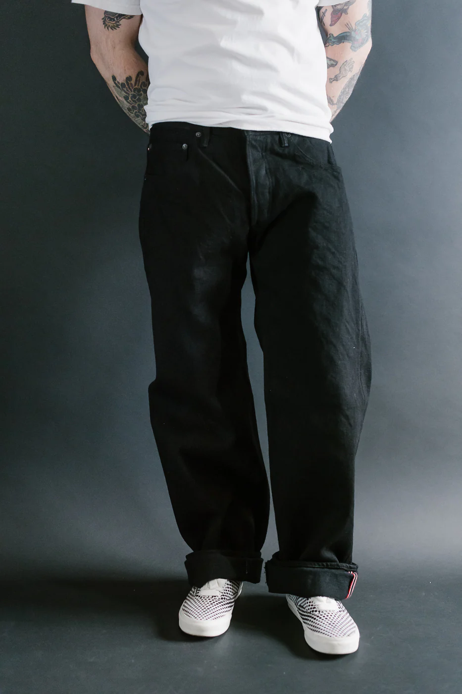 200ZR-BKBK - 20oz "Secret Black" Selvedge Denim - Wide Straight - Image 11