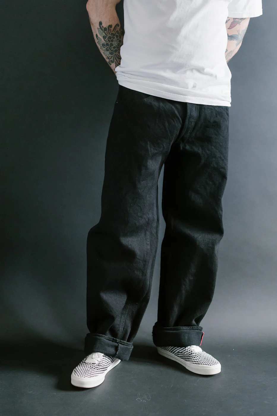 200ZR-BKBK - 20oz "Secret Black" Selvedge Denim - Wide Straight - Image 16