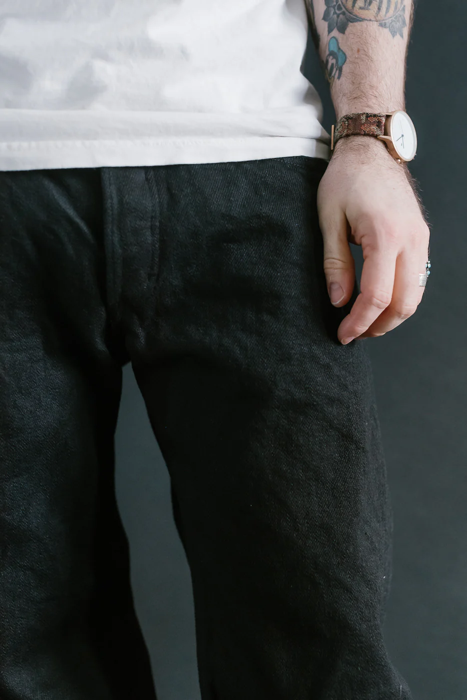 200ZR-BKBK - 20oz "Secret Black" Selvedge Denim - Wide Straight - Image 17