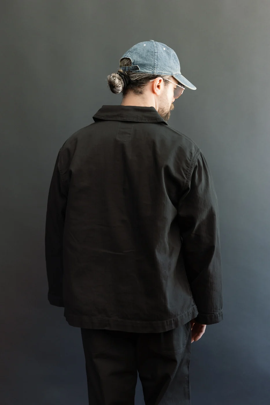 2052-2 - USN Shawl Collar Herringbone Coverall - Black - Image 13