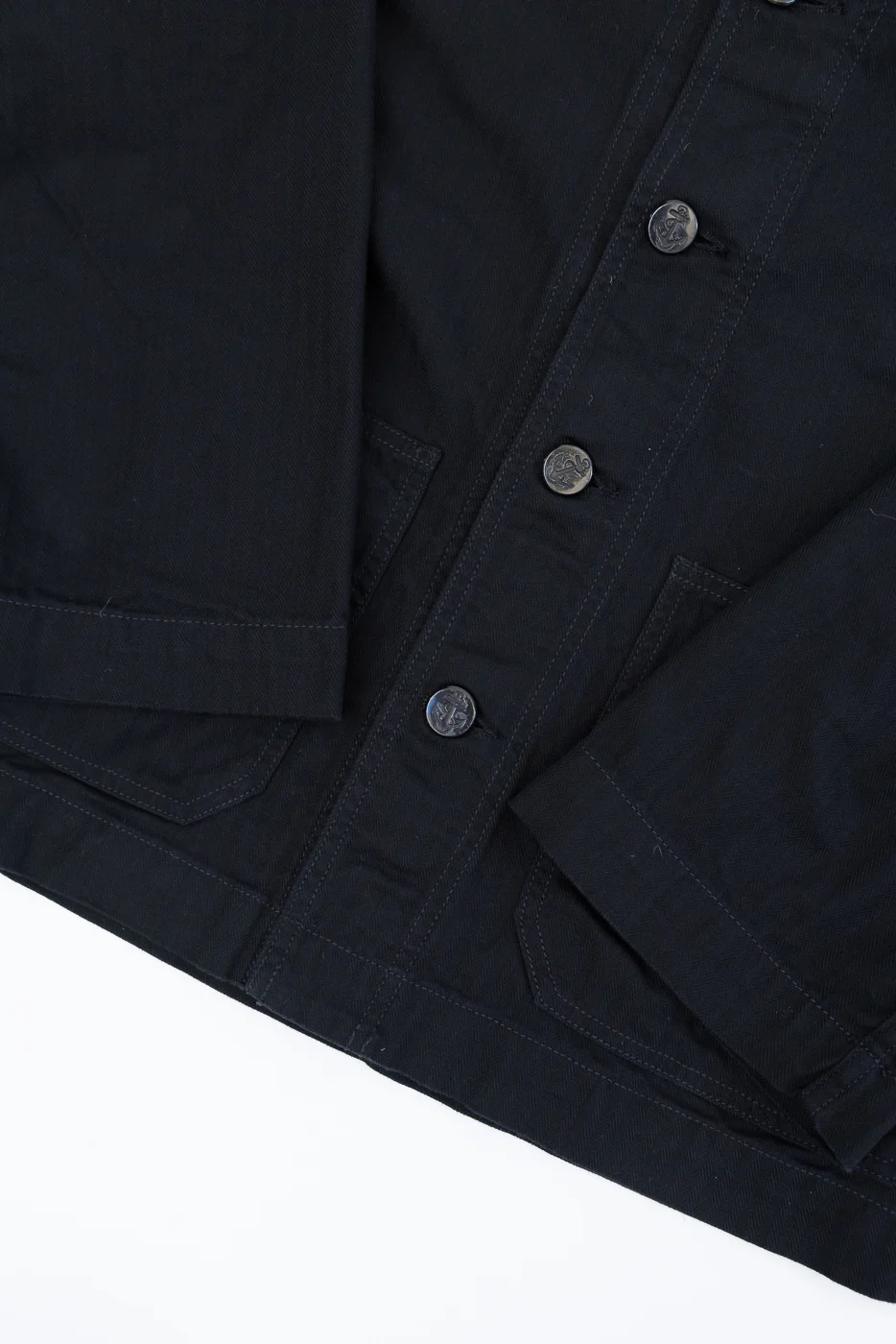 2052-2 - USN Shawl Collar Herringbone Coverall - Black - Image 4