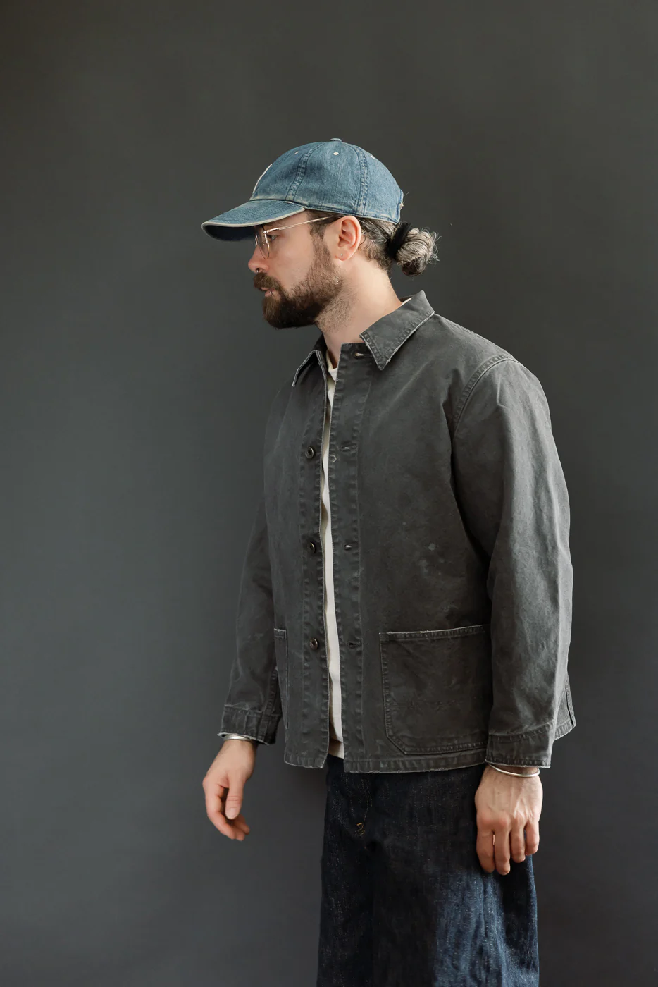 2053VE - Tent Cloth Chore Jacket Vintage Effect - Faded Black - Image 14