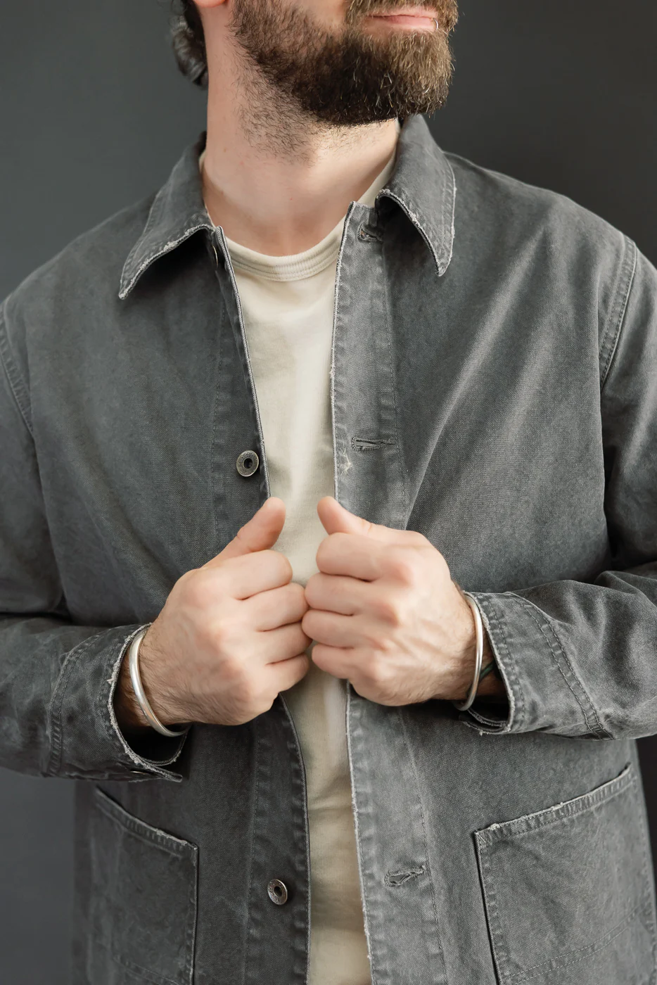 2053VE - Tent Cloth Chore Jacket Vintage Effect - Faded Black - Image 16