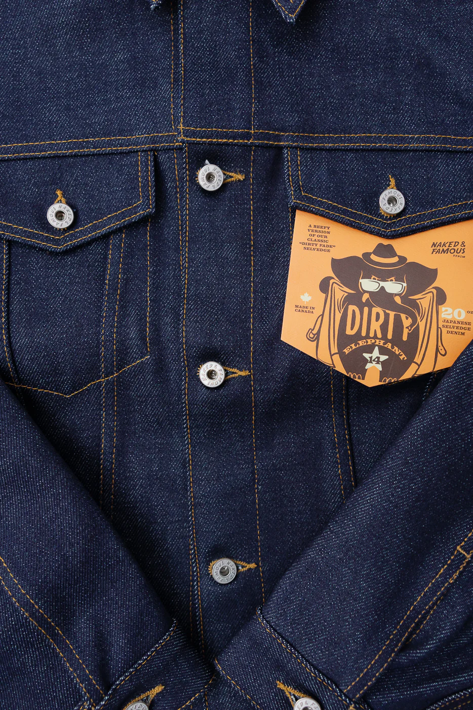 20oz - Dirty Elephant 14 Selvedge - Denim Jacket - Image 3