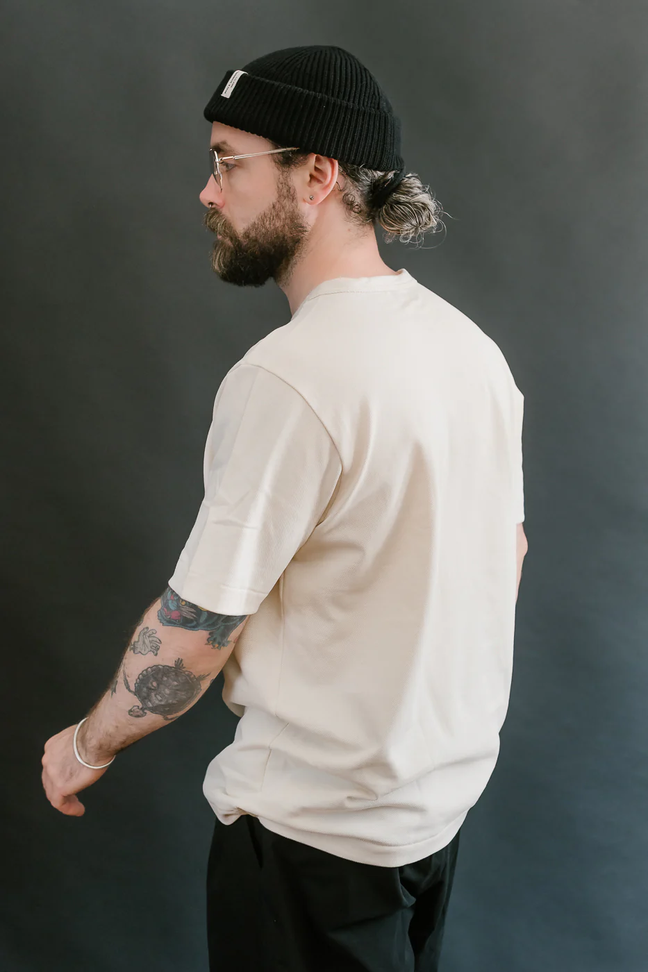 214PK.02 - 7.2oz Loopwheeled Relax Fit Pikée T-Shirt - Nature - Image 10