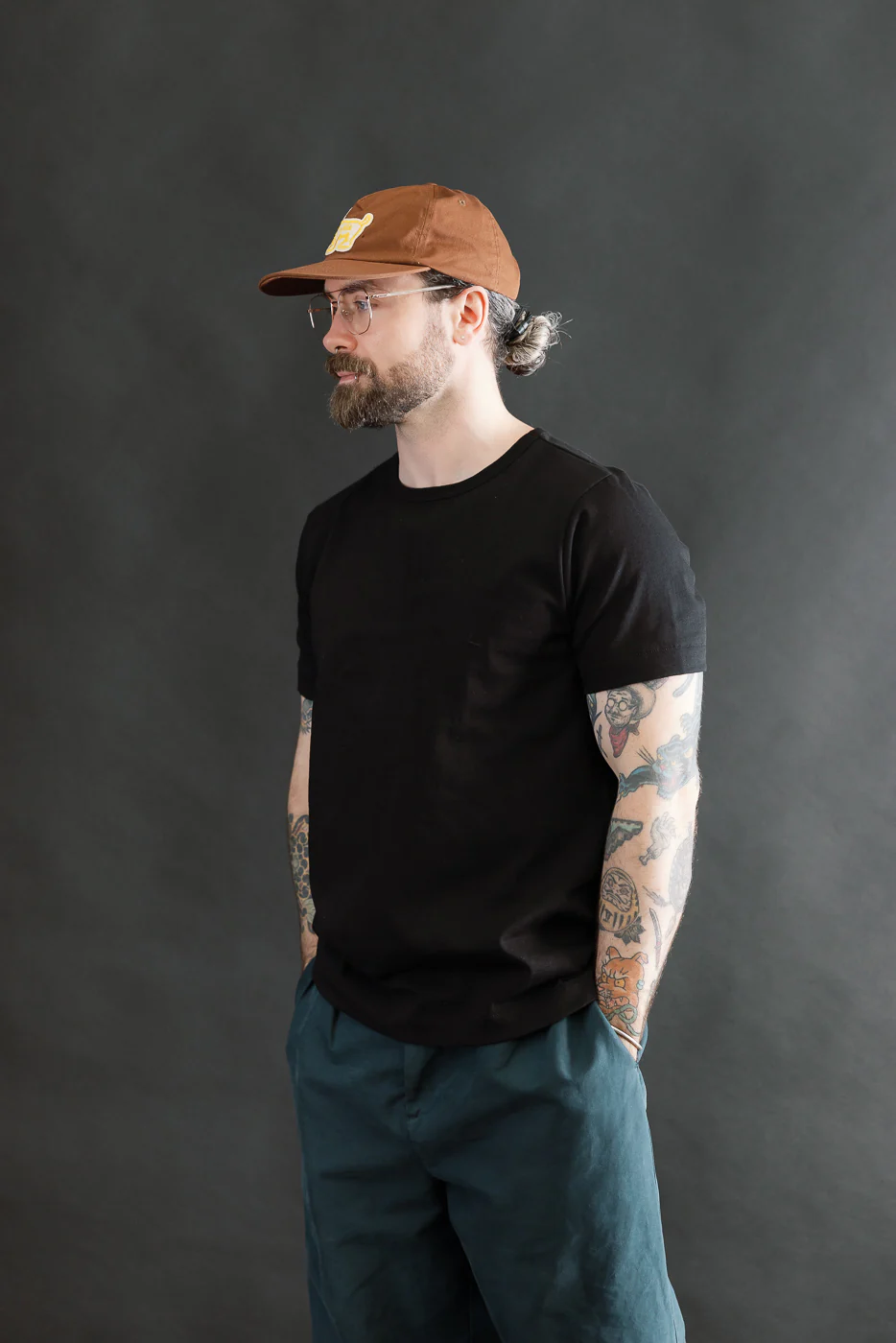 215.99 - 7.2oz Loopwheeled T-Shirt Classic Fit - Deep Black - Image 9