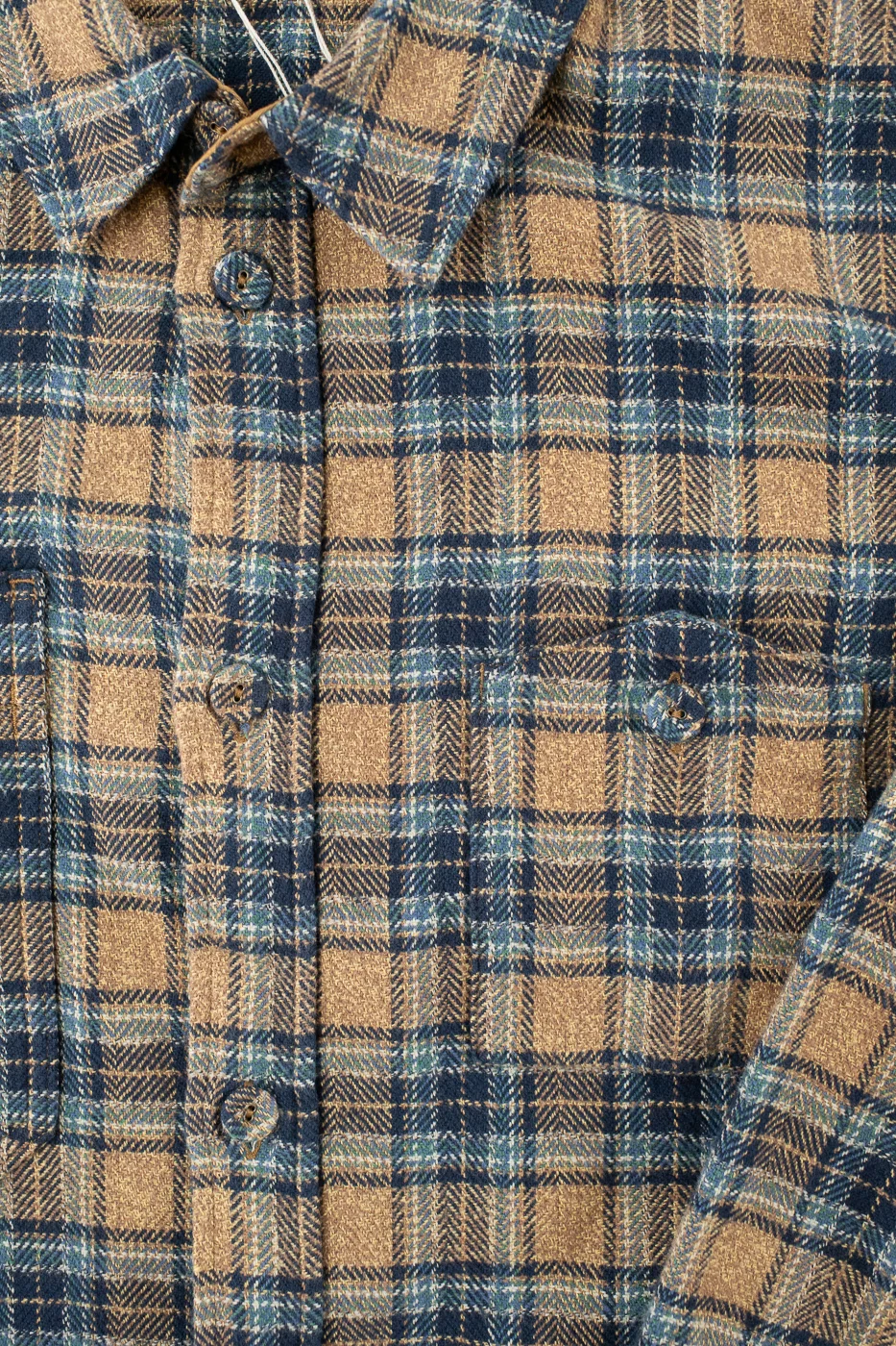 2229-BE - Woven Tweed Check Double Pocket Shirt - Beige - Image 3