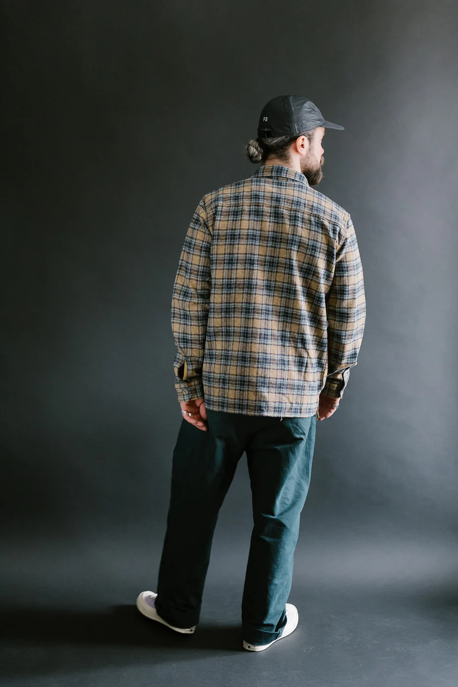 2229-BE - Woven Tweed Check Double Pocket Shirt - Beige - Image 9