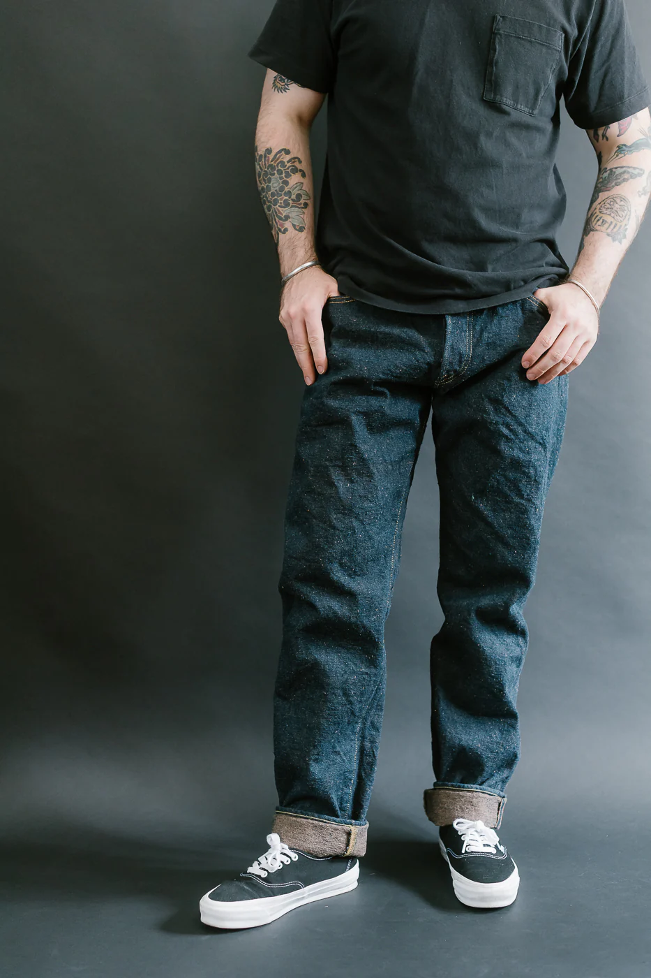 246CCD-MOCA - 15oz "Concrete Denim Mocha" Selvedge Denim - Clean Straight - Image 16