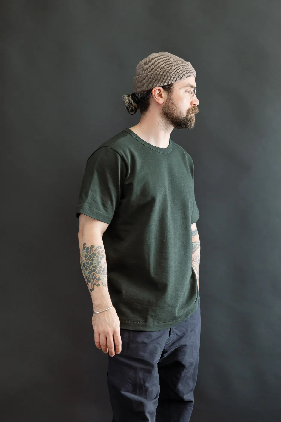2S14.401 - 10.7oz Loopwheeled Heavy T-Shirt Relaxed Fit - Forest - Image 12